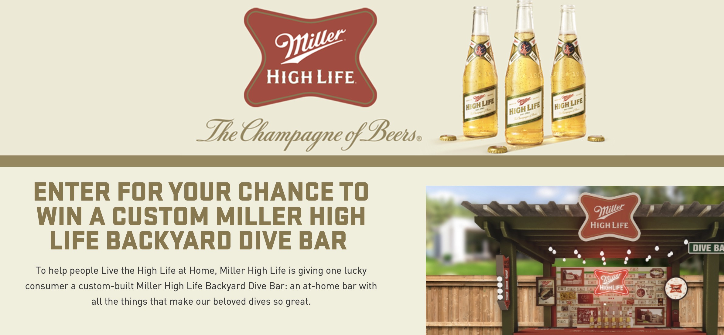 Miller Lite Backyard Dive Bar Sweepstakes (Win Up To 10,000) Ends 12